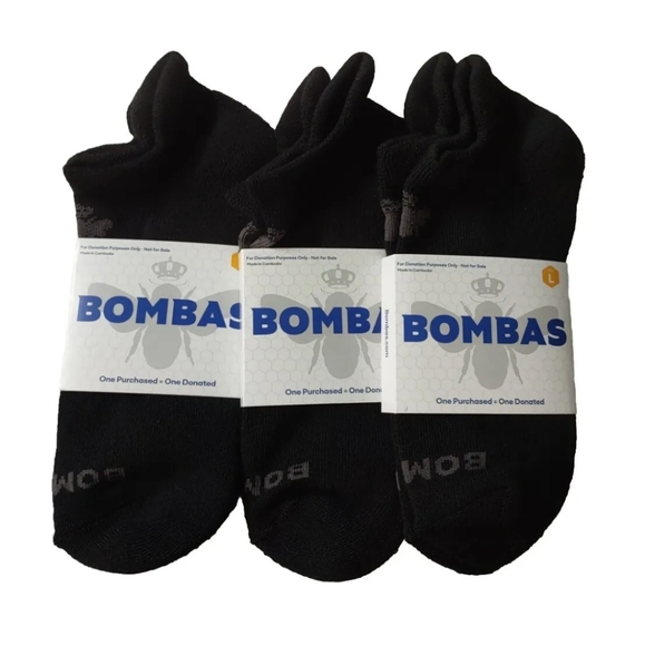 Bombas Other - Bombas Unisex Ankle Socks Lot Of 3 Black Size L (Men 9.5-13, Wo 11-13)